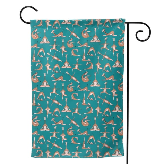 Sigee Giraffes Doing Various Yoga for Live Happy Decorative Small Garden Flag,Double Sided Yard Flags Holiday Garden Flags for All Seasons