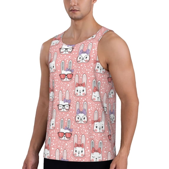 Sigee Girl Rabbit for Men's Workout Tank Top, Athletic Gym Sleeveless Shirt - Quick Dry, Lightweight, Breathable