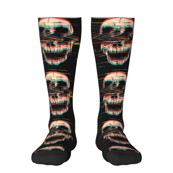 Sigee Glitch Screaming Skull for Socks for Men Women Gifts for Him Boyfriend Teenage Boys Stocking Stuffers