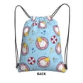 thumbnail image 1 of Sigee Gnome On A Watermelon Mattress In The Pool for Drawstring Zipper Backpack ,Waterproof, Durable, Lightweight Gym Bag for Sports, 1 of 5