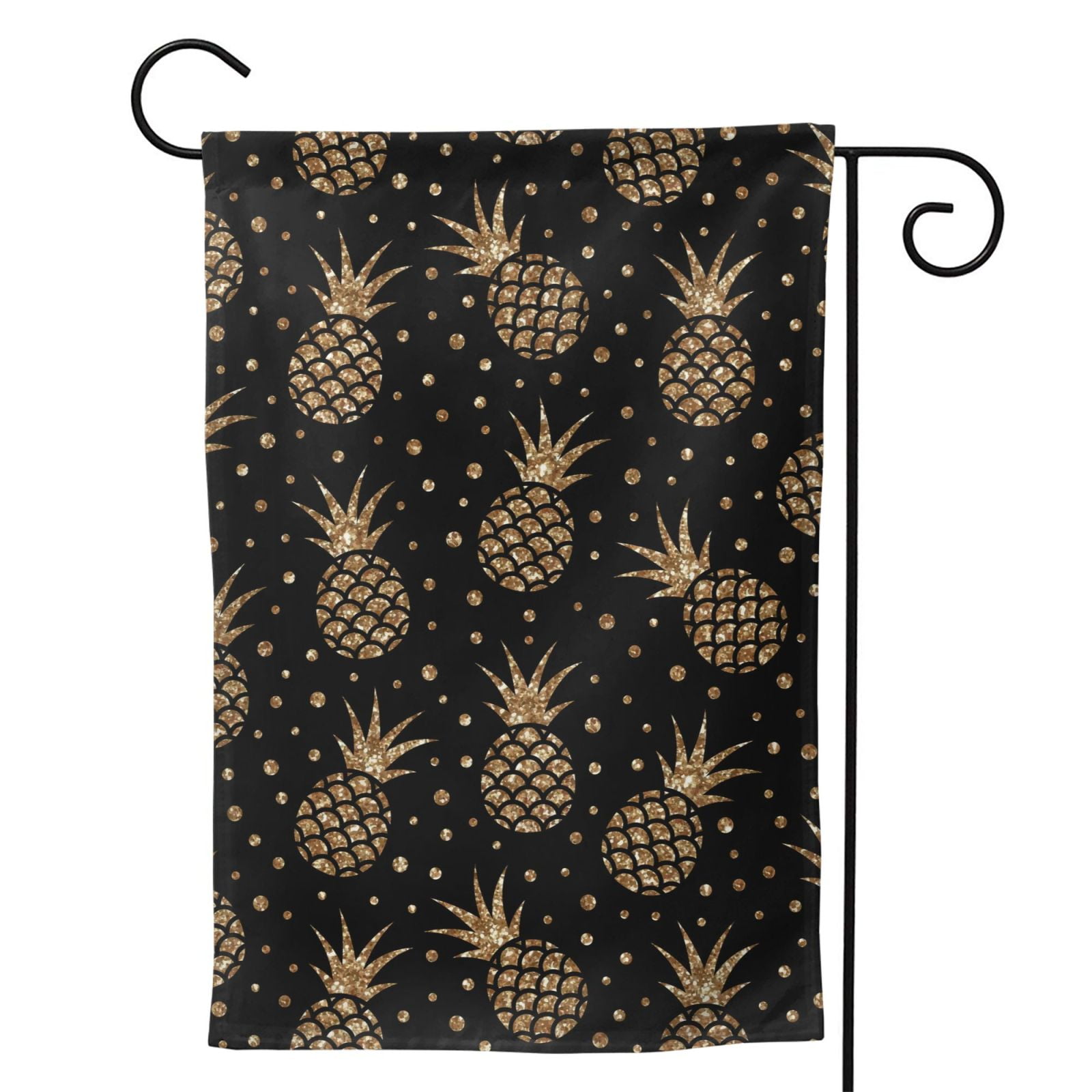 Sigee Gold Glitter Pineapples for Live Happy Decorative Small Garden