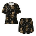 thumbnail image 1 of Sigee Gold Glitter Pineapples for Sleepwear Casual Pjs with Pockets Women's Pajamas Sets Shorts 2 Piece Short Sleeve Lounge Sets X-Large, 1 of 9