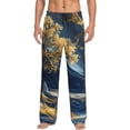 thumbnail image 1 of Sigee Golden Fantasy Landscape print Men's Pajama Pants Lounge Sleep Bottoms with Elastic Waistband and Pockets-Large, 1 of 6