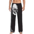 thumbnail image 1 of Sigee Gothic Skull Drape print Men's Pajama Pants Lounge Sleep Bottoms with Elastic Waistband and Pockets-Small, 1 of 6