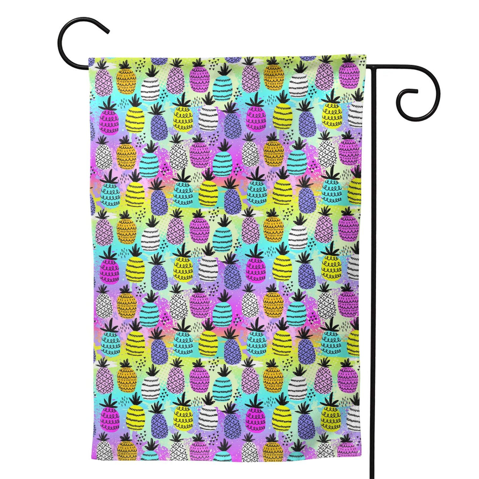 Sigee Graffiti Pineapples for Live Happy Decorative Small Garden Flag