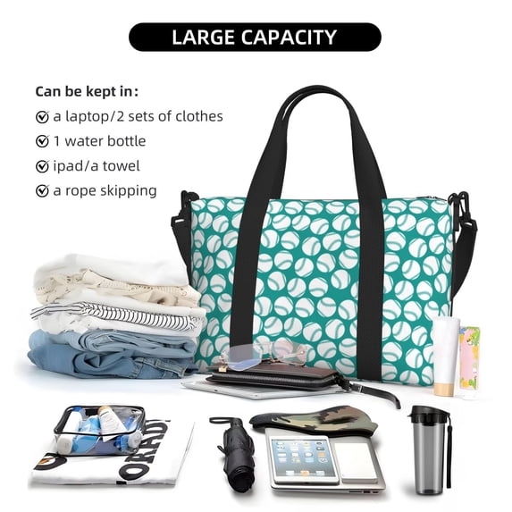 Sigee Green Baseball for Hand Travel Bag,Sports Tote Gym Bag for Men and Women