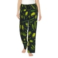 thumbnail image 1 of Sigee Green Branch Olive Print Women's Soft Pajama Pants - Breathable and Comfortable Lounge Sleep Bottoms with Elastic Waistband and Pockets-Small, 1 of 9