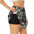 thumbnail image 1 of Sigee Green Tropical Leaves for Women's Athletic Shorts High Waisted Running Shorts Pocket Sporty Short Gym Elastic Workout ShortsXX-Large, 1 of 9