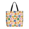 thumbnail image 1 of Sigee Groovy Daisy Flowers Print Large Capacity Zippered Tote Bag - Durable, Stylish and Versatile for Everyday Use, 1 of 9