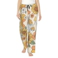 thumbnail image 1 of Sigee Groovy Hippie Flower Mushrooms Print Women's Soft Pajama Pants - Breathable and Comfortable Lounge Sleep Bottoms with Elastic Waistband and Pockets-Medium, 1 of 9