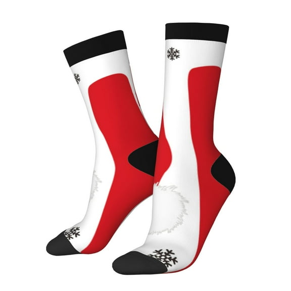 Sigee HOHOHO Christmas for Contrast Design Soft Moisture-Wicking Socks Crew Casual Athletic Stretchy Loose Middle Tube Socks
