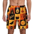 thumbnail image 1 of Sigee Halloween Banner Symbols Print Mens Swim Trunks with Compression Liner Quick Dry Swim Stretch Beach Shorts with Pockets,S-3XL, 1 of 7
