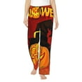 thumbnail image 1 of Sigee Halloween Pumpkin Print Women's Soft Pajama Pants - Breathable and Comfortable Lounge Sleep Bottoms with Elastic Waistband and Pockets-Small, 1 of 9
