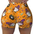thumbnail image 1 of Sigee Halloween Witches Gnome Print Women's High Waist Workout Shorts - Squat Proof, Tummy Control, Yoga and Gym Activewear-Medium, 1 of 9