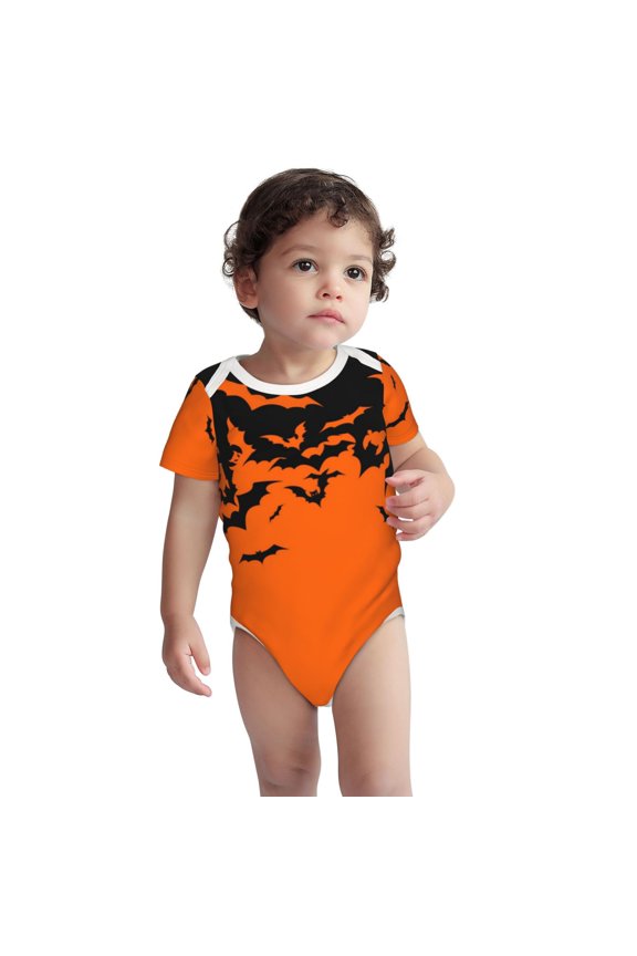 Halloween With Black Bats for Baby Unisex Baby Cotton Short-Sleeve Bodysuits Soft Cotton, Breathable-3 Months