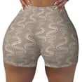 thumbnail image 1 of Sigee Hand Drawn Snake Print Women's High Waist Workout Shorts - Squat Proof, Tummy Control, Yoga and Gym Activewear-Small, 1 of 9
