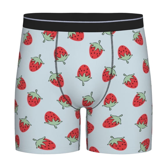 Sigee Hand Drawn Strawberry for Men's Boxer Briefs,Moisture Wicking and Breathable Medium