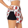 thumbnail image 1 of Sigee Hand Drawn Strawberry for Women's Athletic Shorts High Waisted Running Shorts Pocket Sporty Short Gym Elastic Workout ShortsSmall, 1 of 9