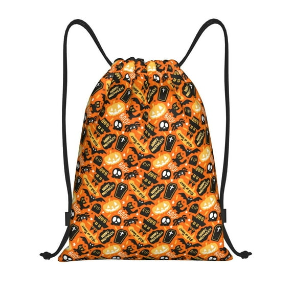 Sigee Happy Halloween1 for Drawstring Bag String Backpack for Sports, Gym, Swimming, Beach, Travel-Medium