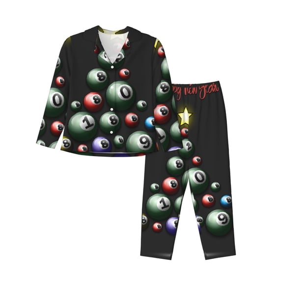 Sigee Happy New Year1 for Women’s Pajama Sets Long-Sleeved Pjs Sets for Women 2 piece Sleepwear-Large