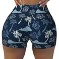 thumbnail image 1 of Sigee Hawaii Palms Print Women's High Waist Workout Shorts - Squat Proof, Tummy Control, Yoga and Gym Activewear-, 1 of 9