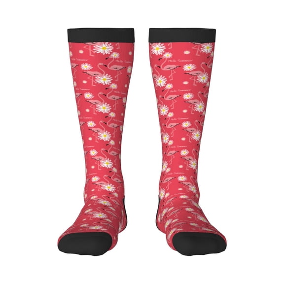 Sigee Hello Summer Flamingo for Socks for Men Women Gifts for Him Boyfriend Teenage Boys Stocking Stuffers