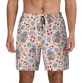 thumbnail image 1 of Sigee Hello Summer With Gnome Print Mens Swim Trunks with Compression Liner Quick Dry Swim Stretch Beach Shorts with Pockets,S-3XL, 1 of 7