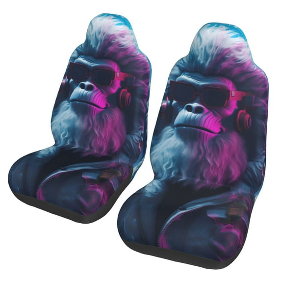 Sigee Hip-Hop Glasses Gorilla for Universal Car Seat Covers, Premium Car Seat Protector Set for Cars, SUVs, Trucks