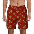 thumbnail image 1 of Sigee Hohey Bee Golden Print Mens Swim Trunks with Compression Liner Quick Dry Swim Stretch Beach Shorts with Pockets,S-3XL, 1 of 7