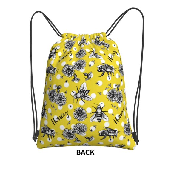 Sigee Honeybee for Drawstring Zipper Backpack ,Waterproof, Durable, Lightweight Gym Bag for Sports