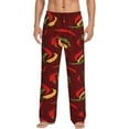 thumbnail image 1 of Sigee Hot Chili print Men's Pajama Pants Lounge Sleep Bottoms with Elastic Waistband and Pockets-Medium, 1 of 6
