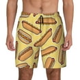 thumbnail image 1 of Sigee Hot Dogs Print Mens Swim Trunks with Compression Liner Quick Dry Swim Stretch Beach Shorts with Pockets,S-3XL, 1 of 7