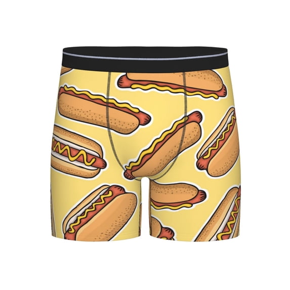 Sigee Hot Dogs for Men's Boxer Briefs,Moisture Wicking and Breathable Small
