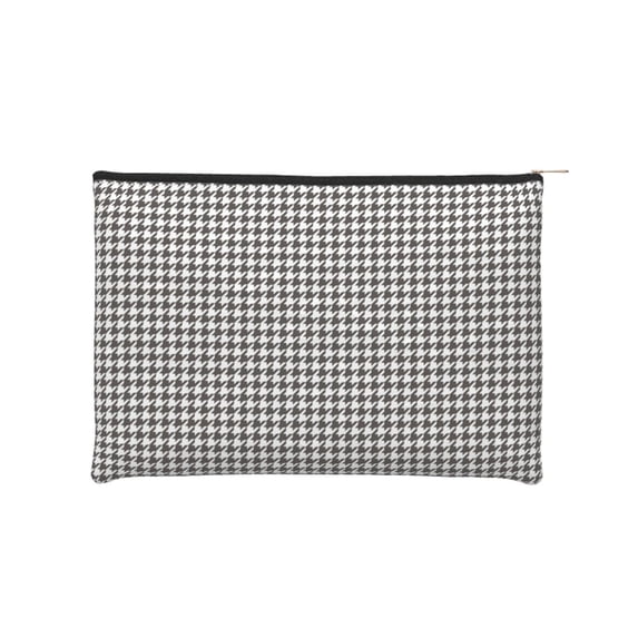 Sigee Houndstooth Black And White for Multipurpose Zipper Pouch Paper Reusable Cosmetic bag for Purse Water Resistant Gift