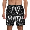thumbnail image 1 of Sigee I love Math Print Mens Swim Trunks with Compression Liner Quick Dry Swim Stretch Beach Shorts with Pockets,S-3XL, 1 of 7