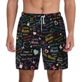 thumbnail image 1 of Sigee I love you Mom Print Mens Swim Trunks with Compression Liner Quick Dry Swim Stretch Beach Shorts with Pockets,S-3XL, 1 of 7
