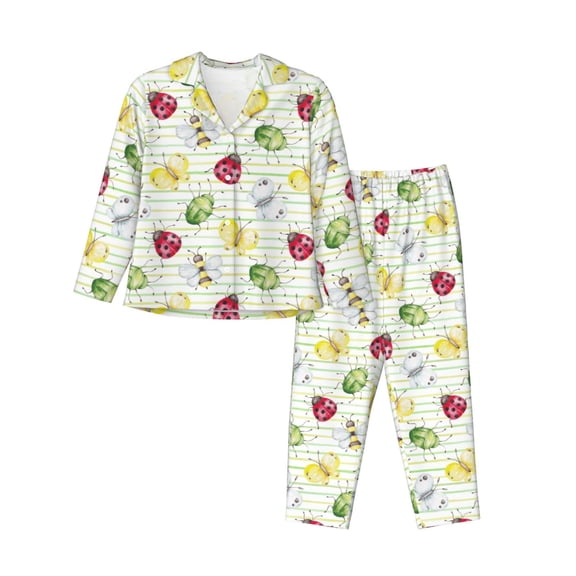 Sigee Insects for Women’s Pajama Sets Long-Sleeved Pjs Sets for Women 2 piece Sleepwear-Medium