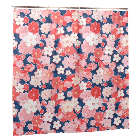 Sigee Japanese Cherry Blossoms for Waterproof Fabric Shower Curtain 72" W x 72" H for Bathroom Shower Curtain