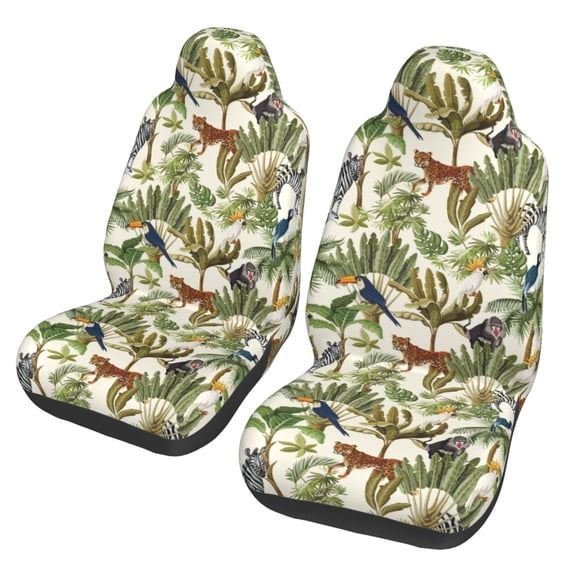 Sigee Jungle Animals for Universal Car Seat Covers, Premium Car Seat Protector Set for Cars, SUVs, Trucks