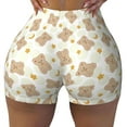 thumbnail image 1 of Sigee Kawaii Bear Print Women's High Waist Workout Shorts - Squat Proof, Tummy Control, Yoga and Gym Activewear-Small, 1 of 9