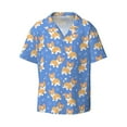 thumbnail image 1 of Sigee Kawaii Corgi Print Men's Shirts Casual Button Down Short Sleeve Summer Beach Shirt Hawaiian Vacation Shirts Tee Shirt-XX-Large, 1 of 7