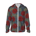 thumbnail image 1 of Sigee Ladybug Print UPF50+ Men's Sun Protection Hoodie Shirt SPF UV Shirt Long Sleeve Fishing Outdoor Lightweight, S-3XL, 1 of 1