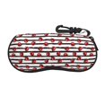 Sigee Ladybugs on Black and White Striped1 for Soft Eyeglass Cases for