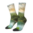 thumbnail image 1 of Sigee Lake Forest Dinosaur for Contrast Design Soft Moisture-Wicking Socks Crew Casual Athletic Stretchy Loose Middle Tube Socks, 1 of 6