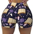 thumbnail image 1 of Sigee Lavender Flowers Print Women's High Waist Workout Shorts - Squat Proof, Tummy Control, Yoga and Gym Activewear-Large, 1 of 9