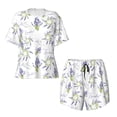 thumbnail image 1 of Sigee Lavender Flowers for Sleepwear Casual Pjs with Pockets Women's Pajamas Sets Shorts 2 Piece Short Sleeve Lounge Sets Small, 1 of 9
