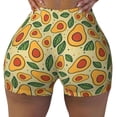 thumbnail image 1 of Sigee Leaves Avocado Print Women's High Waist Workout Shorts - Squat Proof, Tummy Control, Yoga and Gym Activewear-XX-Large, 1 of 9