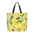 thumbnail image 1 of Sigee Lemon Print Large Capacity Zippered Tote Bag - Durable, Stylish and Versatile for Everyday Use, 1 of 9