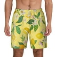 thumbnail image 1 of Sigee Lemon Print Mens Swim Trunks with Compression Liner Quick Dry Swim Stretch Beach Shorts with Pockets,S-3XL, 1 of 7