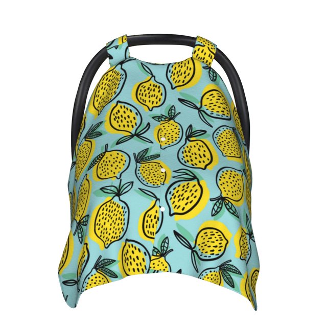 Sigee Lemon Print Multi-use Stretchy Baby Car Seat Cover - Nursing ...